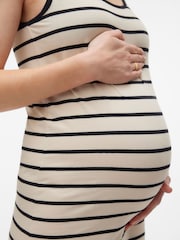 Mamalicious White Stripe Maxi Dress - Image 5 of 6