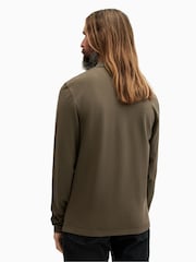 AllSaints Green Reform Long Sleeve Polo Shirt - Image 2 of 5