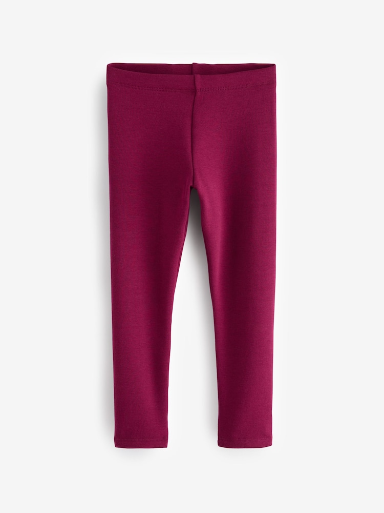 Burgundy Red Regular Length Cosy Fleece Lined Leggings (3-16yrs) - Image 1 of 3