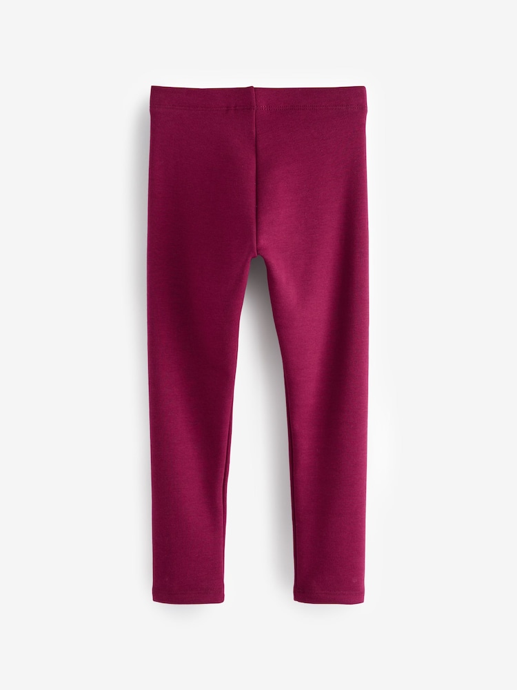 Burgundy Red Regular Length Cosy Fleece Lined Leggings (3-16yrs) - Image 2 of 3