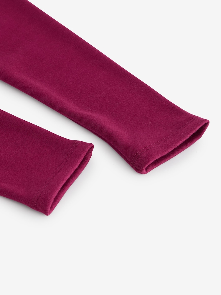 Burgundy Red Regular Length Cosy Fleece Lined Leggings (3-16yrs) - Image 3 of 3