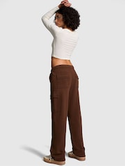 Victoria's Secret PINK Ganache Brown Fleece Straight Leg Cargo Joggers - Image 2 of 3