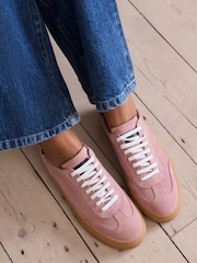 Mint Velvet Pink Suede Chunky Trainers - Image 1 of 4