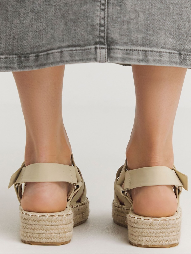 Simply Be Natural Fisherman Upper Espadrille Sandals In Extra Wide Fit - Image 2 of 4