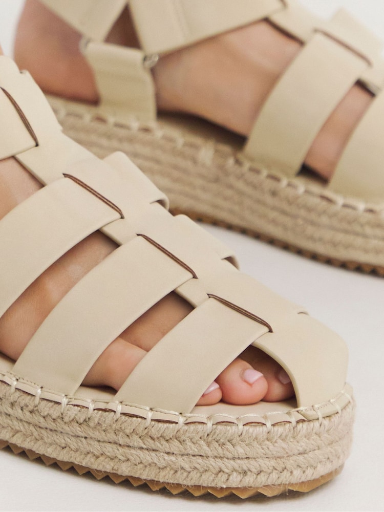 Simply Be Natural Fisherman Upper Espadrille Sandals In Extra Wide Fit - Image 4 of 4
