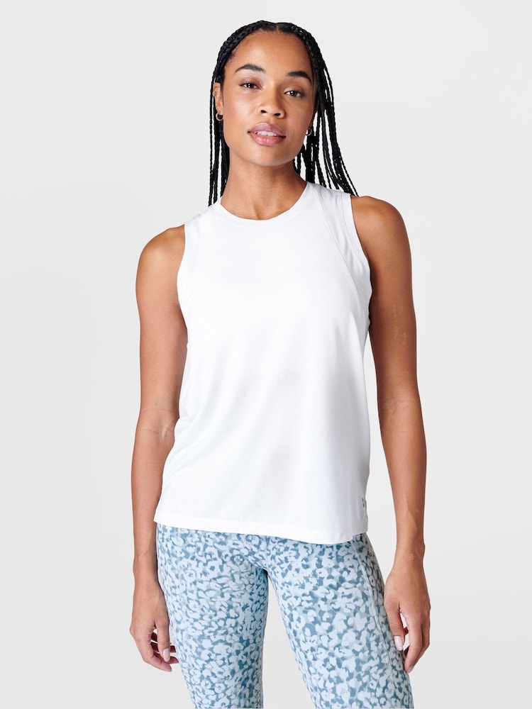 Alb - Maiou din material moale Sweaty Betty Studio - Image 3 of 7
