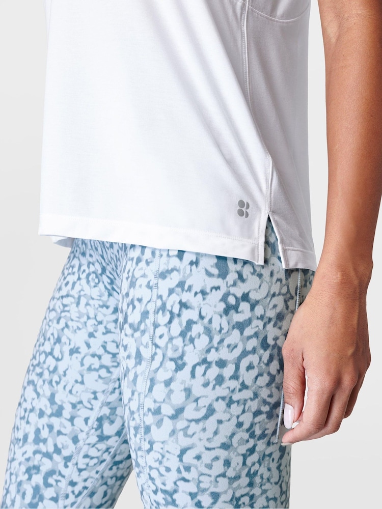 Alb - Maiou din material moale Sweaty Betty Studio - Image 6 of 7