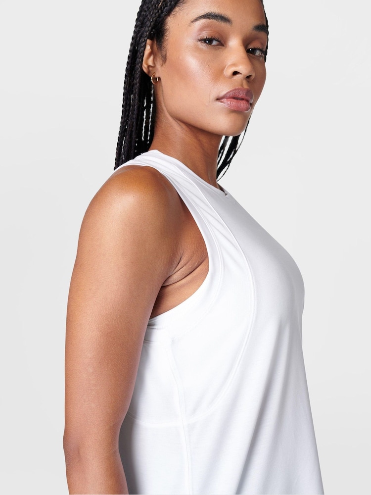 Alb - Maiou din material moale Sweaty Betty Studio - Image 7 of 7