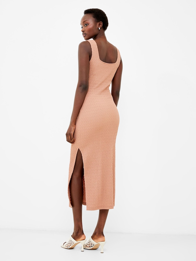 French Connection Brown Textured Sadie Dress - Image 2 of 4