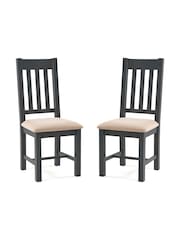 Julian Bowen Dark Grey Oak Bordeaux Dining Chairs Set Of 2 - Image 2 of 5
