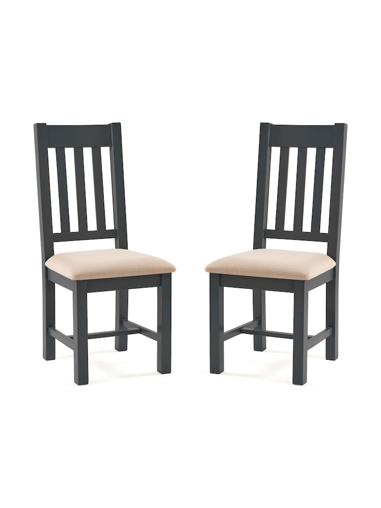 Julian Bowen Dark Grey Oak Bordeaux Dining Chairs Set Of 2 - Image 2 of 5