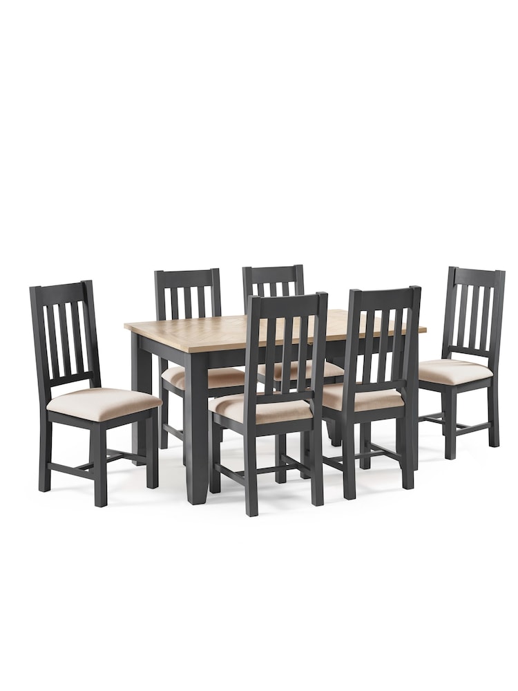 Julian Bowen Dark Grey Oak Bordeaux Dining Chairs Set Of 2 - Image 5 of 5