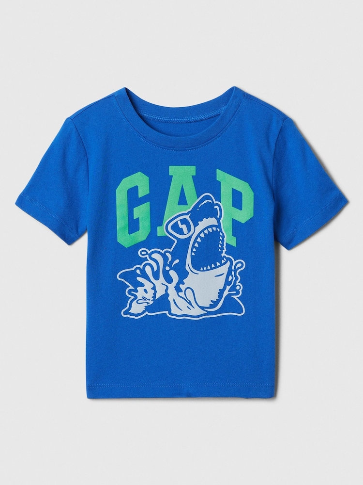 Gap Blue Shark Graphic Short Sleeve T-Shirt (Newborn-5yrs) - Image 1 of 2 Gap Blue Shark Graphic Short Sleeve T-Shirt (Newborn-5yrs) - Image 1 of 2