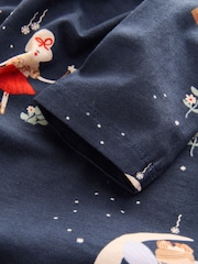 Navy Blue Long Sleeve Jersey Christmas Dress (3mths-7yrs) - Image 8 of 8