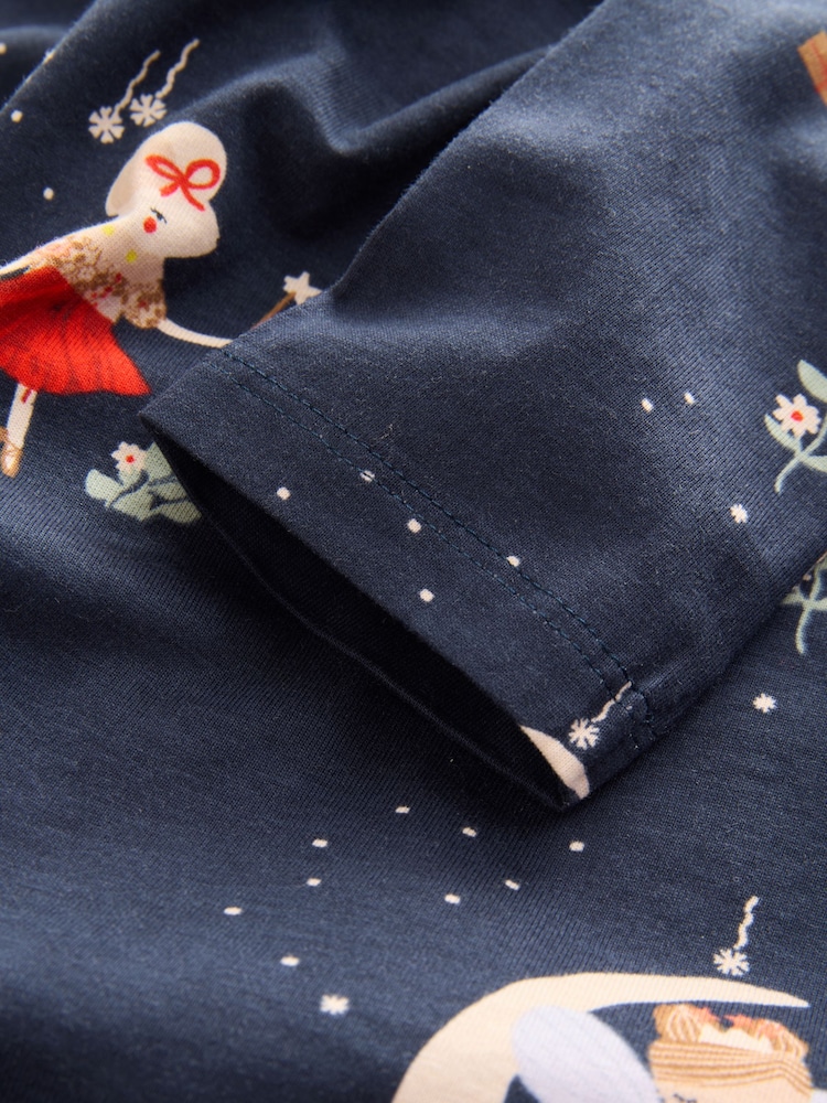 Navy Blue Long Sleeve Jersey Christmas Dress (3mths-7yrs) - Image 8 of 8