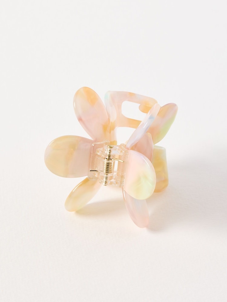 Oliver Bonas Cream Agnes Flower Faux Tortoiseshell Hair Claw Clip - Image 2 of 5 Oliver Bonas Cream Agnes Flower Faux Tortoiseshell Hair Claw Clip - Image 2 of 5