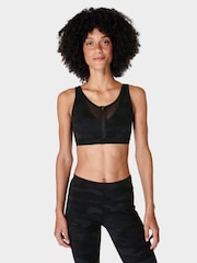 Sweaty Betty Ultra Black Camo Print Power Icon Train Bra - Image 1 of 6