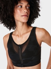 Sweaty Betty Ultra Black Camo Print Power Icon Train Bra - Image 3 of 6