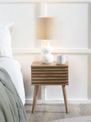 Pacific Natural Larvik Wood 1 Drawer Bedside Table - Image 1 of 5