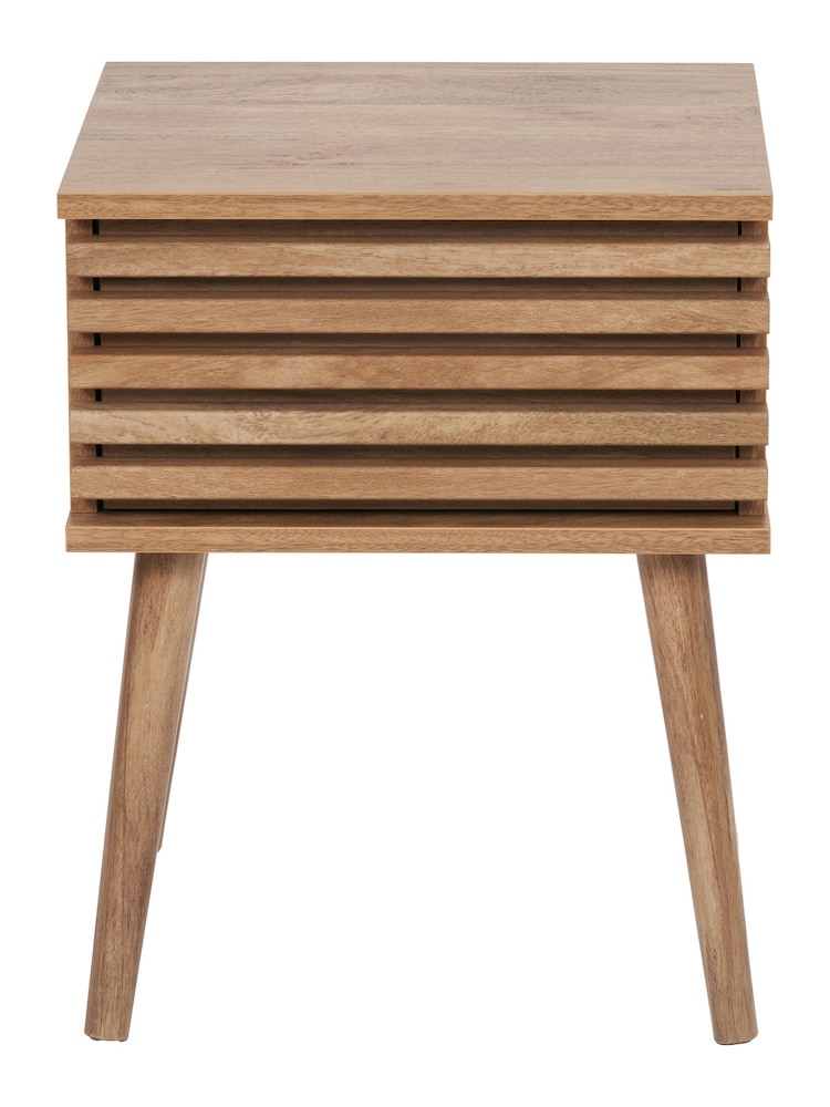 Pacific Natural Larvik Wood 1 Drawer Bedside Table - Image 2 of 5