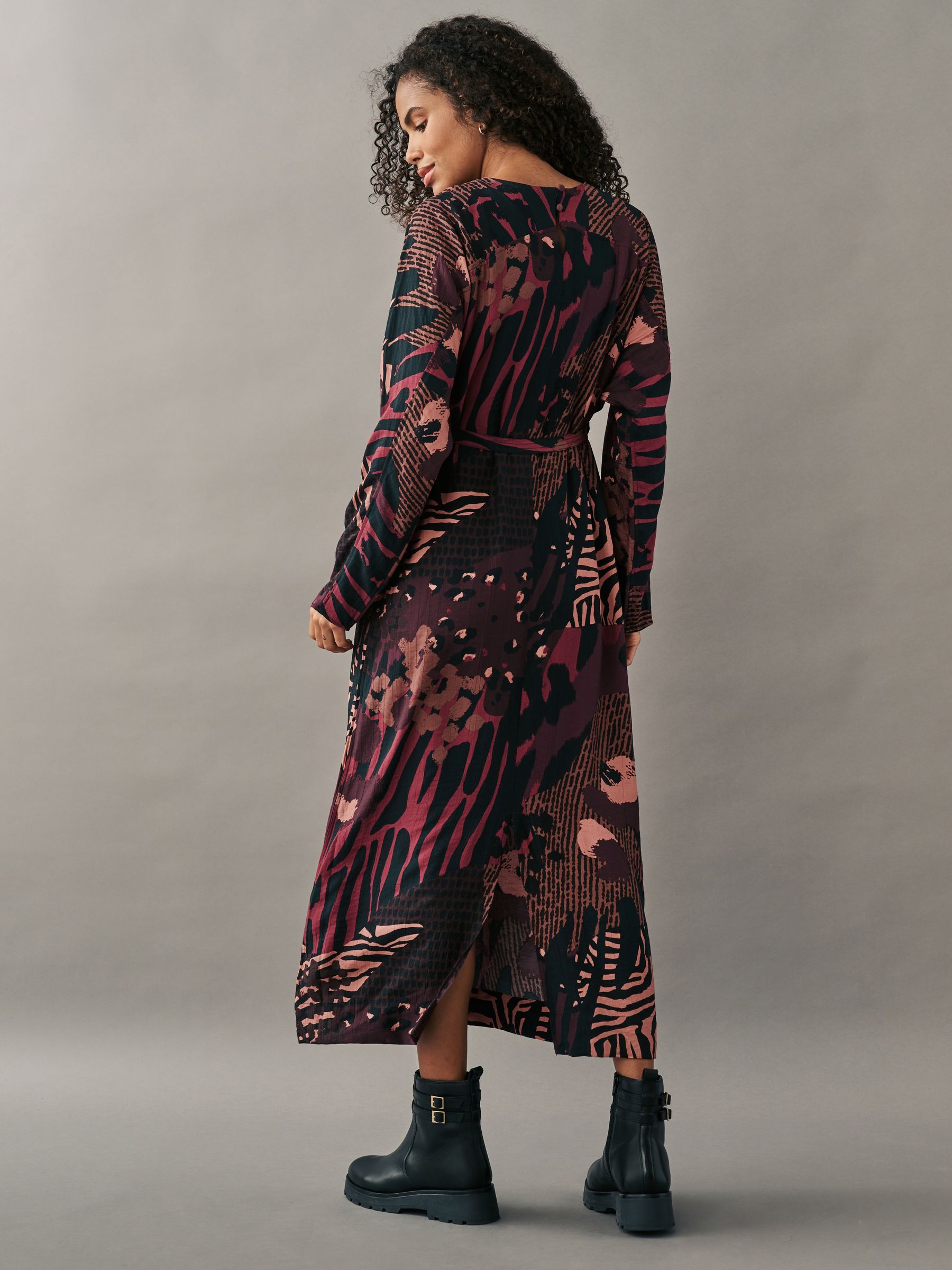 Buy Berry Red Long Sleeve Batwing Midi Dress from Next USA