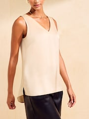 Friends Like These Champagne Gold V-Neck Vest Top - Image 4 of 5