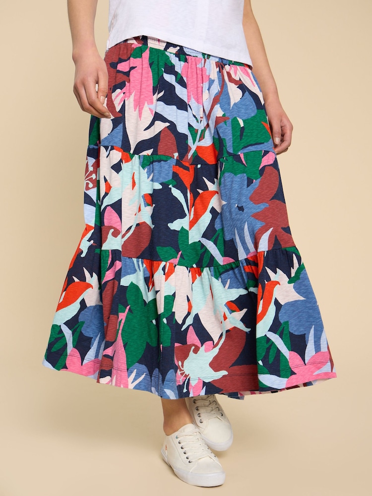 White Stuff Blue Marissa Jersey Maxi Skirt - Image 1 of 7