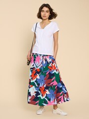 White Stuff Blue Marissa Jersey Maxi Skirt - Image 3 of 7