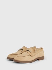 Calvin Klein Brown Moccasin Suede Loafers - Image 1 of 7