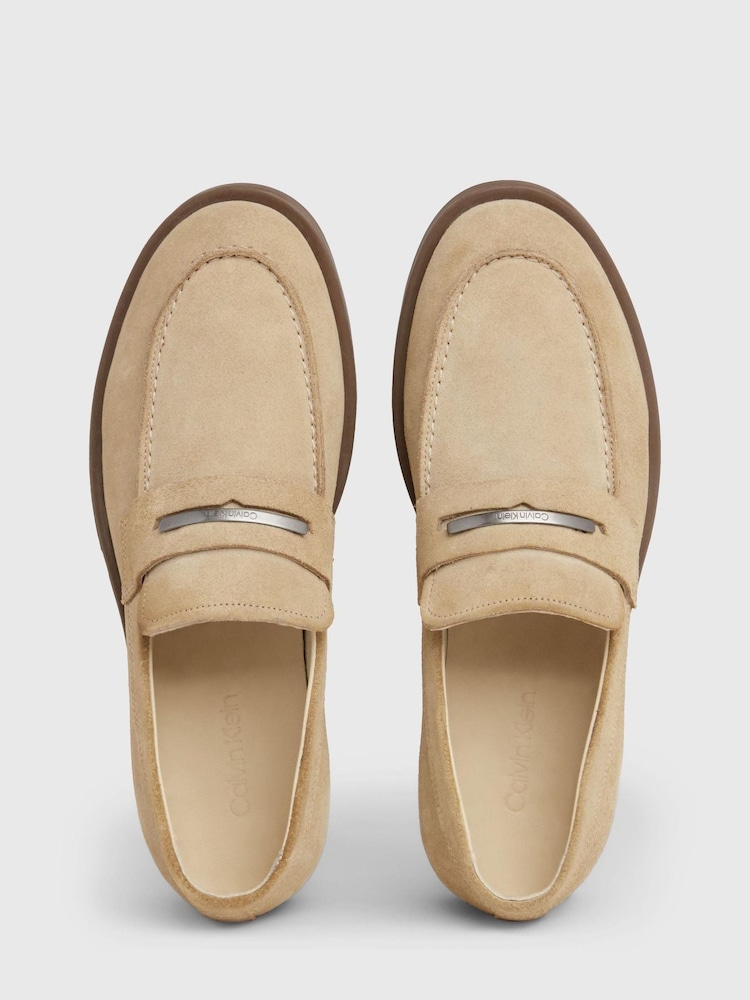 Calvin Klein Brown Moccasin Suede Loafers - Image 2 of 7