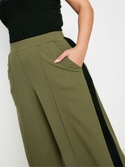 Yours Curve Green Side Stripe Wide Leg Trousers - Image 4 of 5
