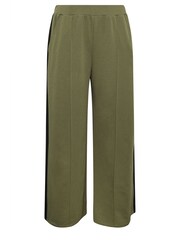 Yours Curve Green Side Stripe Wide Leg Trousers - Image 5 of 5