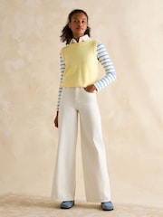 Joules Fairfield Blue Striped Ribbed Long Sleeve Striped Polo Shirt - Image 3 of 5