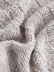 Grey High Neck Sleeveless Chunky Knitted Jumper Vest Top With Wool - Image 5 of 5