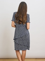 Gina Bacconi Blue Nakita Spot Plisse Mini Dress - Image 2 of 8