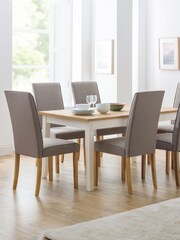 Julian Bowen Taupe Oak Seville Dining Chairs Set Of 2 - Image 1 of 5