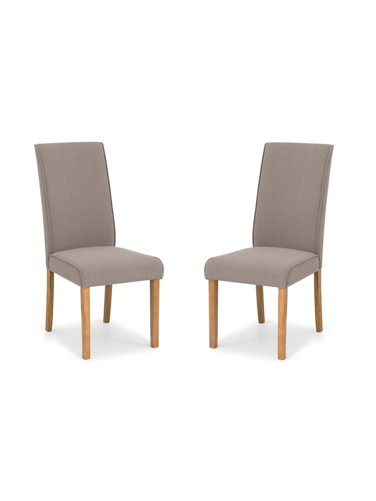 Julian Bowen Taupe Oak Seville Dining Chairs Set Of 2 - Image 2 of 5