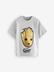 Grey Flip Sequin Licensed Groot T-Shirt (3-16yrs) - Image 1 of 5