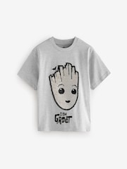 Grey Flip Sequin Licensed Groot T-Shirt (3-16yrs) - Image 2 of 5