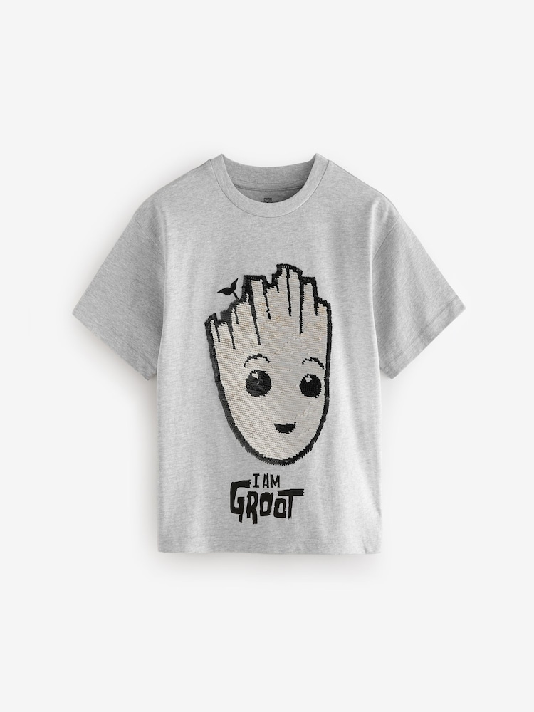 Grey Flip Sequin Licensed Groot T-Shirt (3-16yrs) - Image 2 of 5