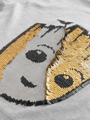 Grey Flip Sequin Licensed Groot T-Shirt (3-16yrs) - Image 4 of 5