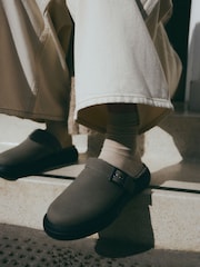 Grey Forever Comfort® Borg Sling Back Buckle Mules - Image 1 of 5
