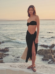 Black Sarong Beach 100% Cotton Skirt Cover-Up - Image 1 of 6