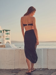 Black Sarong Beach 100% Cotton Skirt Cover-Up - Image 2 of 6