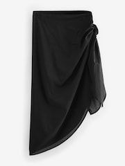 Black Sarong Beach 100% Cotton Skirt Cover-Up - Image 5 of 6