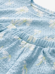 Blue Daisy Textured Tie Side T-Shirt and Short Set (3-16yrs) - Image 6 of 6