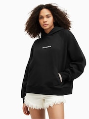 AllSaints Black 100% Cotton Tour Talon Hoodie - Image 4 of 7