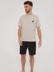 Threadbare Black Contrast Panel Pocket Sweat Shorts - Image 3 of 4