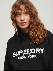 Superdry Black 100% Cotton Sport Luxe Loose Hoodie - Image 4 of 4