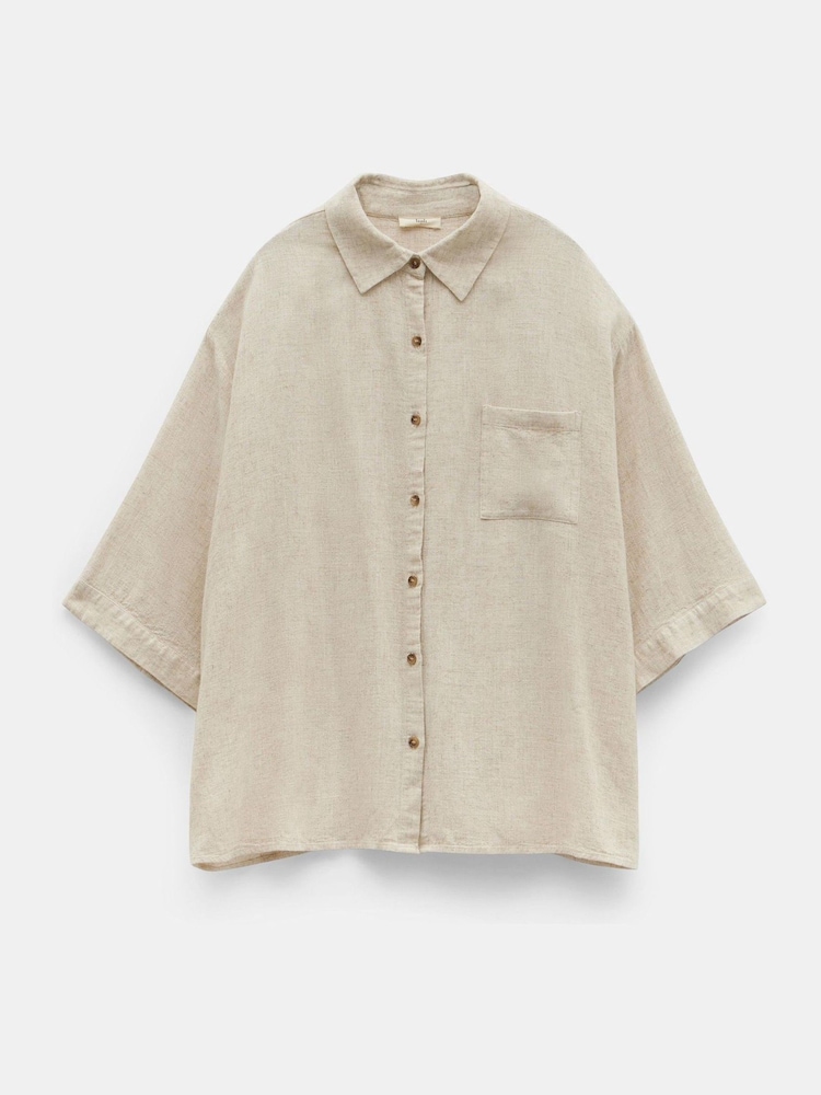 Hush Nude Lana Linen Blend Beach Shirt - Image 5 of 5